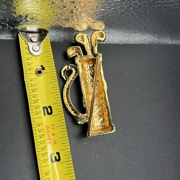 Vintage Pure Allure rhinestone and enamel golf bag brooch - Picture 4 of 6